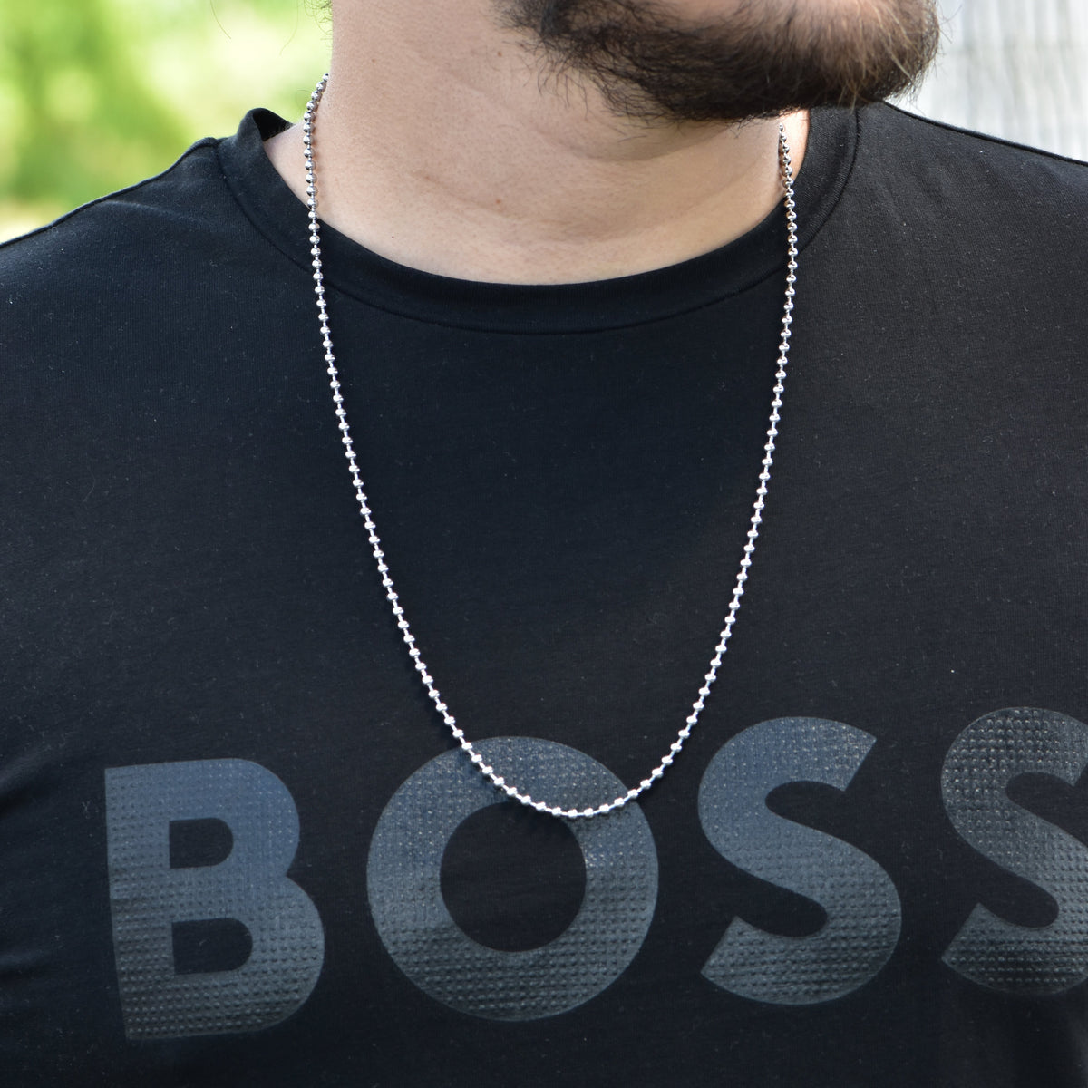 Cadena Militar Oro Blanco Hombre