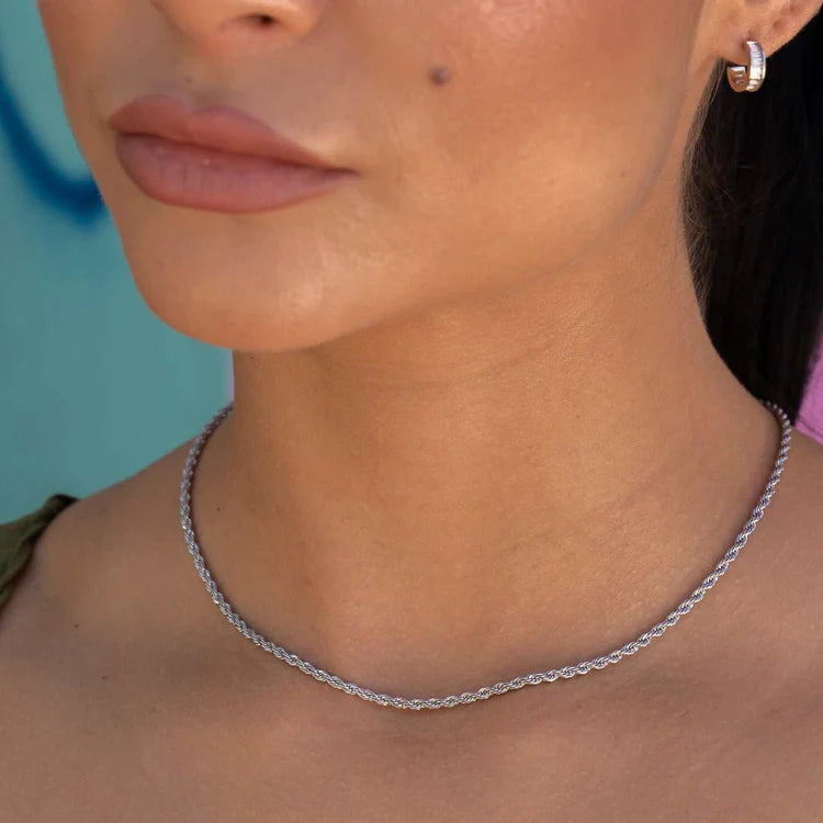 Cadena Lazo Oro Blanco Mujer 2mm