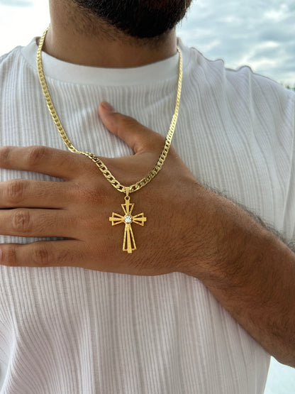 Cadena Cubana + Dije Cruz Piedra