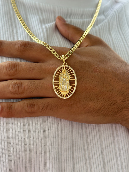 Cubana Diamantada 65cm + Colgante Guadalupe Piedras
