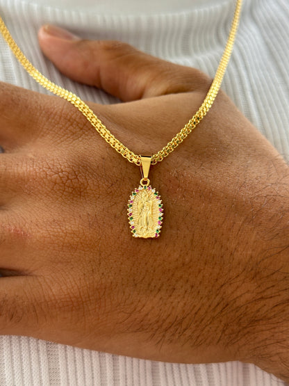 Cadena Chinesca 60cm + Colgante Virgen y Circonias 270061