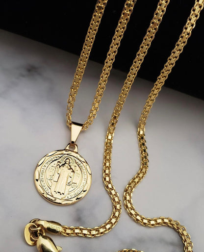 Cadena Chinesca  60cms + Colgante San Benito Redondo79